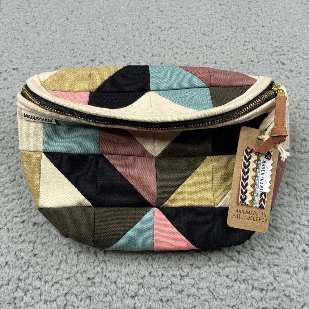 Madebyhank Color Block Patchwork Fanny Pack Handmade Belt Bag w/ Coin Pouch NWT